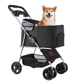 VEVOR Pet Stroller, 35 lbs Weight Capacity, Foldable Dog Stroller Cart, 4 Wheels Cats Pram with Detachable Carrier & Mesh Windows, Portable Animal Car VEVOR Pet Stroller, 35 lbs Weight Capacity, Foldable Dog Stroller Cart, 4 Wheels Cats Pram with Detachable Carrier & Mesh Windows, Portable Animal Car